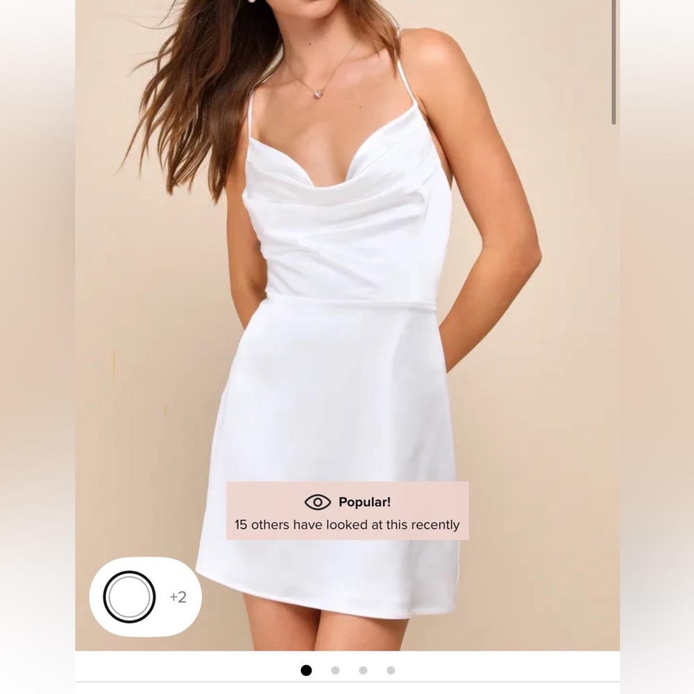 Lulu's White Slip Mini Dress with Cowl Neck